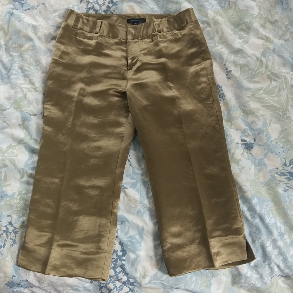 Kenneth Cole Silk/linen ankle/crop pants